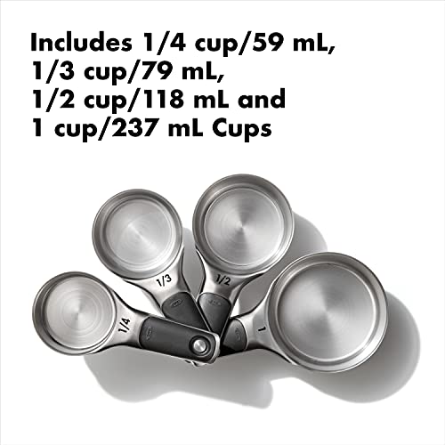 OXO Good Grips Stainless Steel Measuring Cups and Spoons 8-Piece Set,4 Cups and 4 Spoons,(Pack of 2) - size: 8 count (pack of 2), style: Set