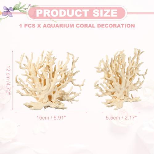 Aquarium Coral Decoration, Fish Tank Decorations Fish Tank Coral Ornaments, 5.9x2.2x4.7 Inch, (Beige, 1 Pcs), Intended for Aquarium Landscaping Decor - color: Beige, size: 5.9x2.2x4.7 Inch