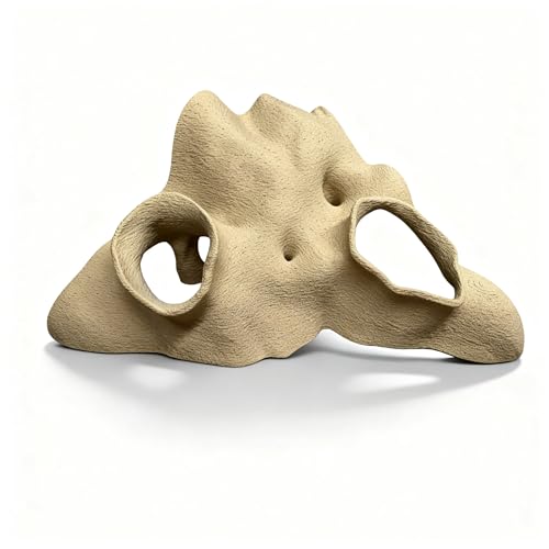 Aquarium & Terrarium Corner Cave Faux Mangrove Root Hideout for Fish, Shrimp, Geckos, Snakes, Natural-Look Reptile Tank Decor in Textured Root Style, Desert Tan, PLA Material, 7.5''x7.5''x4''