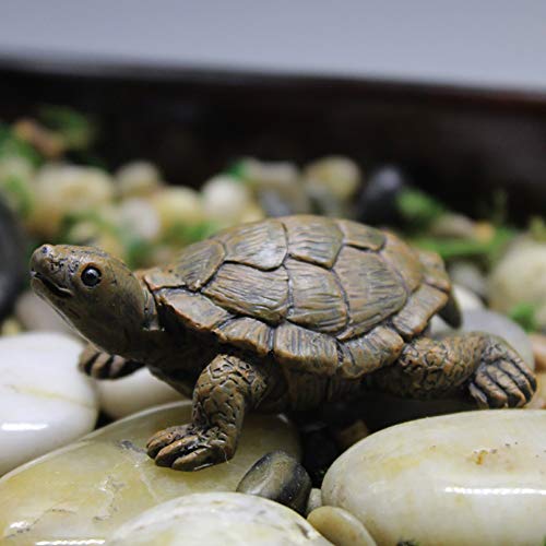 2 Pcs Miniature Turtle Figurines, Fish Tank Decoration Fairy Garden Teutle Landscape Decor Ornament