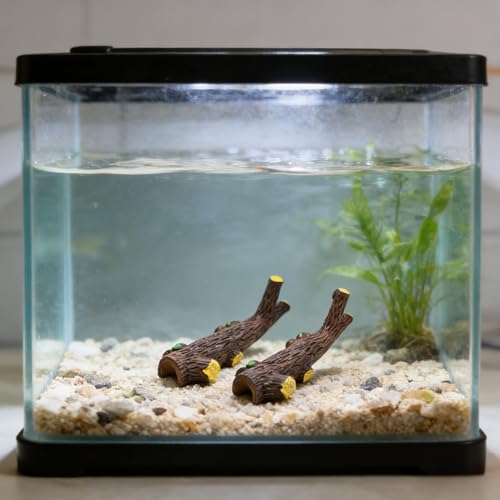 2-Pack Driftwood Aquarium & Terrarium Ornaments – Fish Tank Decor, Reptile Shelters, Aquarium Decor Accents, Miniature Landscape DIY Decorations