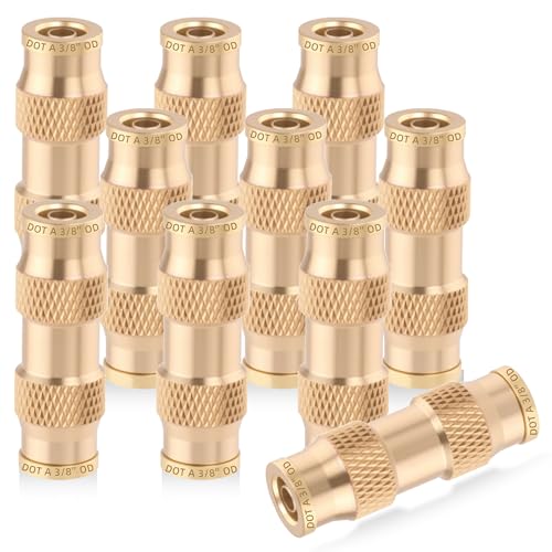 10PCS 3/8" Air Brake Line Fitting DOT Approved, Quick Push to Connect Union Fittings Air Brake Union 3/8" Tube OD for Trucks Trailers and Industrial Use - color: 10PCS-DOT Push-to-Connect, size: 3/8" Od