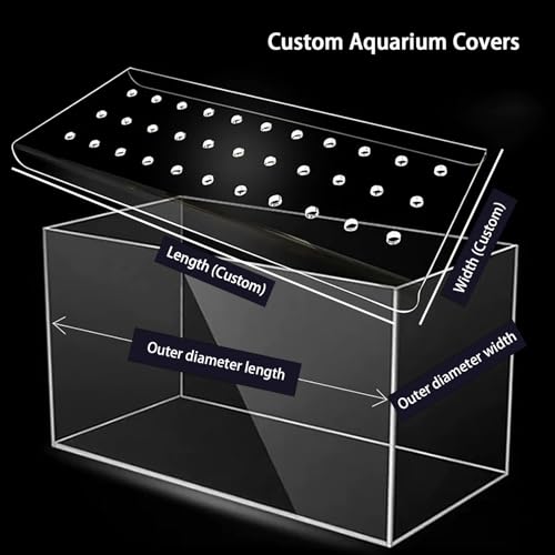 Acrylic Aquarium Anti-Jumping Lid Cover with Feeding Ventilation Hole, Clear Custom Fish Tank Top Cover Acrylic Grid Panel, for Aquarium Home - size: 51x21.5cm/20.1x8.5inch