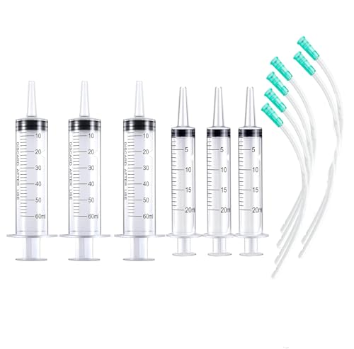 Baby Bird Feeding Syringe Set, Pet Parrot Milk Feeding Syringe with Tubes, Parrot Feeding Tubes Measuring Tools for Feeding Pets Scientific Industrial Labs… (20ml+60ml) - color: 20ml+60ml