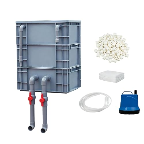 Aquarium Water Filter - Three Tier Box, Pump Cycle System, Turtle Tank Kit, Efficient Filtration Unit, Pond Use, Saltwater Outdoor Care, Home Commercial Setup Enhancing Aquatic Health Durin