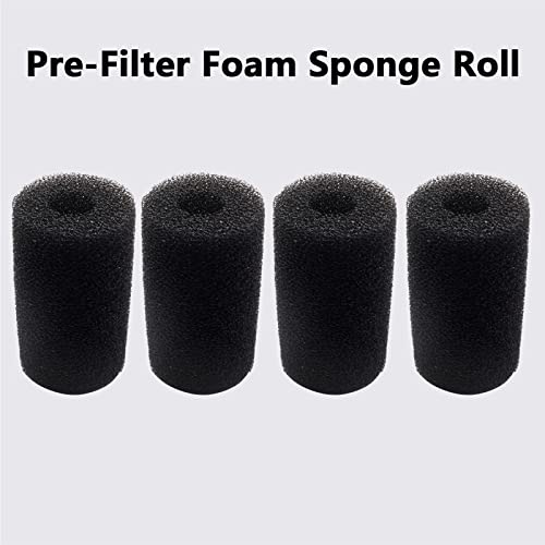 Bivethoi 4 Pcs Pre-Filter Foam Sponge Roll, Aquarium Intake Filter Media Sponge, Compatible Filter Accessories for Aquarium Fish Tank (Black)