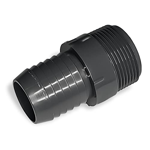 PVC Hose Connector - 1 Inch Insert x 1 Inch MNPT - Garden Hose Fittings - Barbed Connector Hose Adapter - color: Black, size: 1 in hose connector