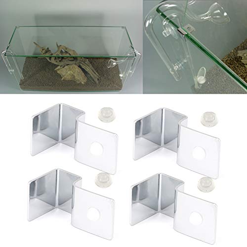 Fish Tank Support Bracket 4Pcs Stainless Steel Aquarium Glass Cover Clip 8mm Anti Slip Fish Tank Lid Holder for Aquarium Glass Cover (8mm (4 Pieces/Set)) - size: 8mm (4 pieces/set)