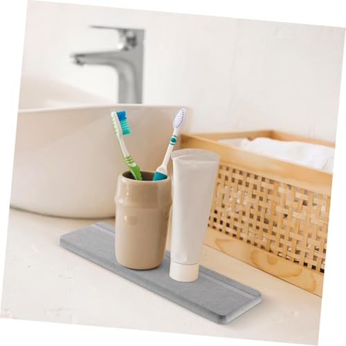 Cabilock 2pcs Quick-Drying Wash Mats for Bathroom Diatomite Mat Non-Slip Soap Holder - color: Grey