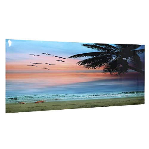 Aquarium Poster, Realistic Seaside Sunset Clouds Pattern Aquarium Background Poster 3D PVC Self Adhesive Fish Wallpaper Sticker for Aquarium Fish Decoration(61 * 30cm)