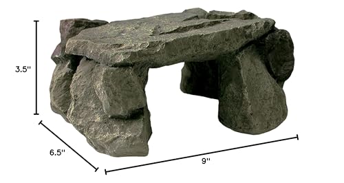 Zilla Shale Rock Den, Naturalistic Rock Décor, Perfect for Basking, Climbing, Hiding, Ideal for Aquatic or Terrestrial Reptile Habitats, Medium