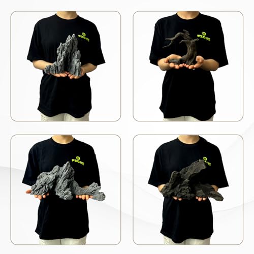 FZONE Resin Seiryu Stone Model Ph-Neutral Aquarium Rocks for aquascaping, Micro-Landscapes