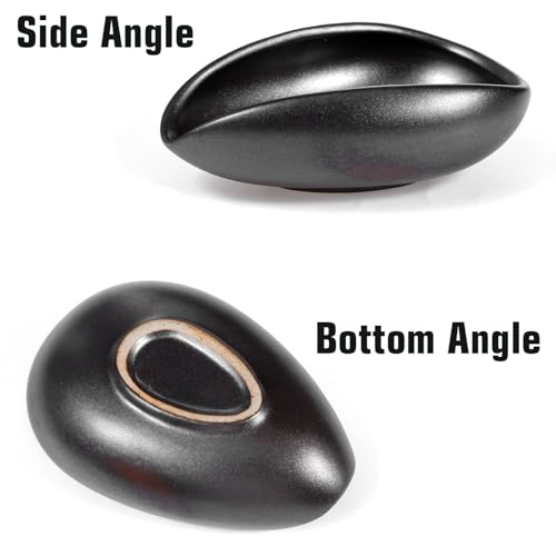 Ceramic Coffee Dosing Cup Tea Storage Tray Bowls Coffee Bean Dosing Vessel Weigh Single Dose Measuring Container for Loose Leaf Tea (Black)