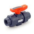 HYDROSEAL Kaplan 3/4” PVC True Union Ball Valve Threaded (NPT) with Full Port, ASTM F1970, EPDM O-Rings and Reversible PTFE Seats (3/4'') - size: 3/4''