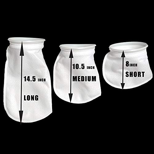 Aquarium Felt Filter Bags - 100 Micron - Sock Filter - Custom Made in USA (7 Inch Ring by 16 IInch Long 4 Pack) - color: 4 Pack, size: 7 Inch Ring by 16 Inch Long