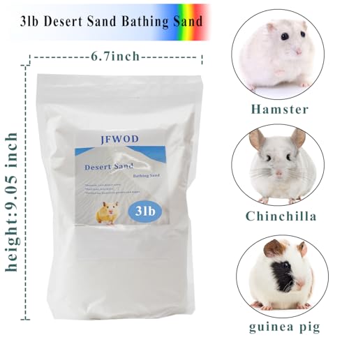 Hamster Bath Sand, 3lb Dust Free Desert Sand or Potty Litter Sand for Hamster Chinchillas Gerbil Syrian Mice Small Animals - color: White, size: 3lb