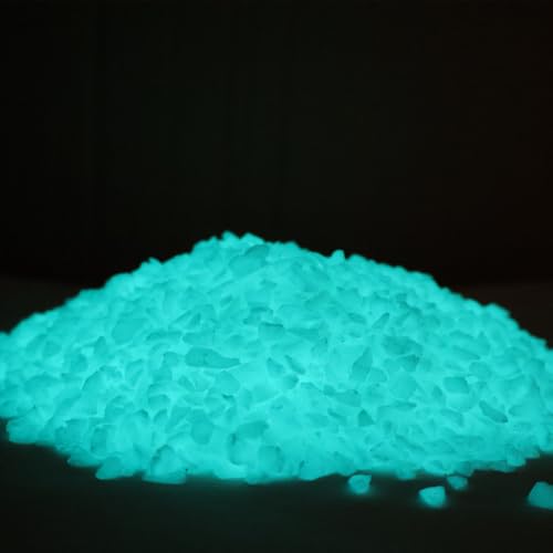 Glow in the Dark Gravel Stones,Aquarium Gravel,Aquarium Sand,Decorative Glow Gravel Rocks for Fairy Garden Fish Tank Succulents Pot Vase Filler Decor, 1 Pound (Blue Green, 3-5mm) - color: Blue Green, size: 3-5mm