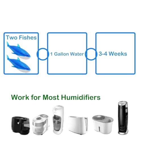 Humidifier Cleaner Fish 6 Pack,Humidifiers Fish Tanks Cleaner,Warm&Cool Most Humidifiers and Fish Tank,Purifier Water (Blue) - color: Blue