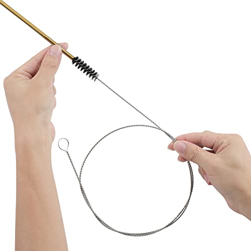 25 Inches Flexible Tube Brush, Extra Long Straw Brush, Pipe Cleaner Brush for Cleaning Straw, Feeding Tube, Siphon Hose, Drain Clog, 4PCS (Black) - color: Black