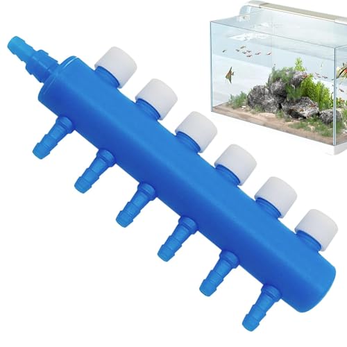 Aquarium Air Tubing Valves – Air Pump Splitter Control, Adjustable Lever Distributor | Airline Tube Connectors Fittings For Fish Tank Bubblers, Aquatic Systems, Airs Flow Management And Oxygen Supply - color: 6 heads