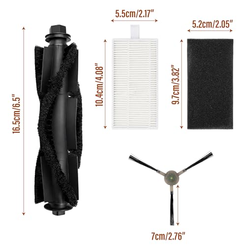 Replacement Parts Compatible with Lefant M2, M2 Plus, M2S Pro – Robot Vacuum Accessories with Main Roller, Side Brushes, HEPA Filter, Complete Maintenance Kit
