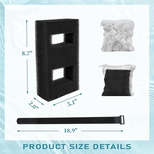 A1376 Aquarium Filter Media Kit for Fluval Spec Betta Evo Flex Series Aquarium Filters Foam Replacement Set Suitable Compatible with Most Standard Aquariums