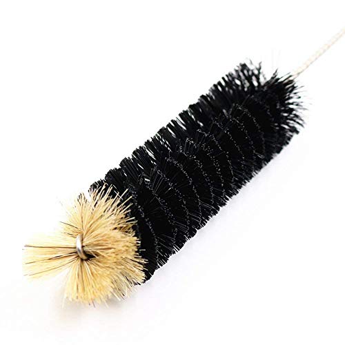 Long Bottle Brush, 17 in Bendable Cleaner Brushes for Cleaning Neck Beer Bottles, Wine, Baby Bottles, Water Bottles, Tumblers, Flask, Bird Feeder, Vase and Brewing Pipes Brush+Bottle Brush/2Pack - color: Black + Small Black - 2pcs