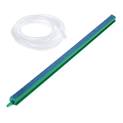 Saim 16 inch Aquarium Air Stone Bar, Bubbles Release Oxygen Diffuser Bar, Fish Tank Mineral Air Bubble Air Stone Bar (Green - Blue) with 20ft Clear Airline Tubing - size: 1 Pcs Air Stone + 1 Pcs 20ft Air Line