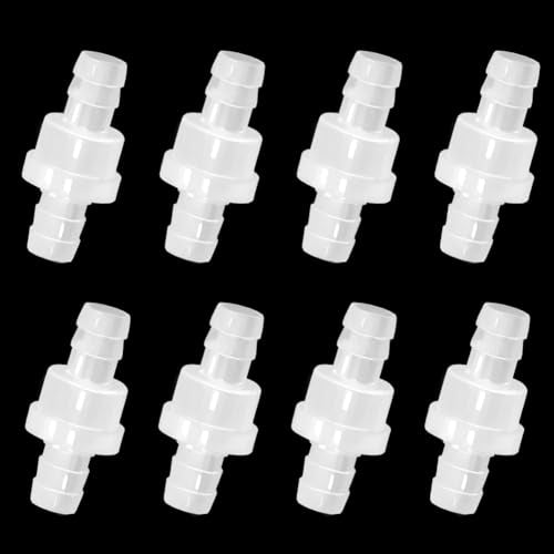 One Way Check Valve, 1/2"(12MM) Hose Barb Non Return Ozone Resistance Plastic Valve for Water Fuel Oil Air Gas (Pack of 8) - size: 1/2 Inch, style: 8 Pcs