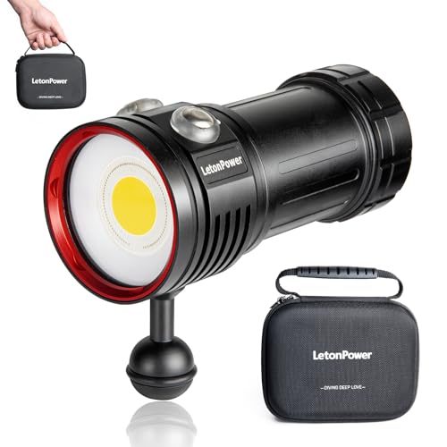 Diving Flashlight, L12 8000Lumens Dive Light,100m Underwater Video Light, Scuba Dive Lights, Underwater Flashlight with Type-C Charging for Professional Under Water Sports - color: Sealion L12