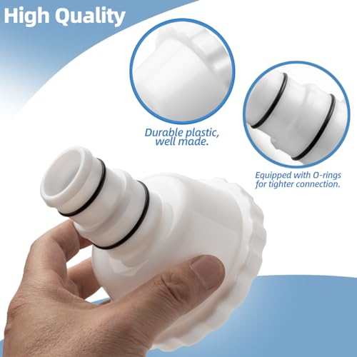 Vacuum Adapter RP/RX Skimmer Attachment Replacement for Summer Waves Above Ground Pools Parts, Skimmer Vacuum Adapter for 1.5" & 1.25" Hose Connection (Pack of 2)