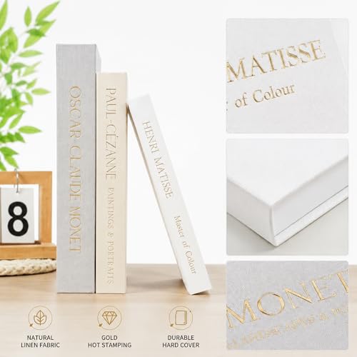 Decorative Books for Home Decor,Set of 3 Aesthetic Faux Books with Storage Box,Linen Fake Books for Coffee Table,Bookshelf & Mantle Decor,Modern Decorative Book Set(grey) - color: Grey