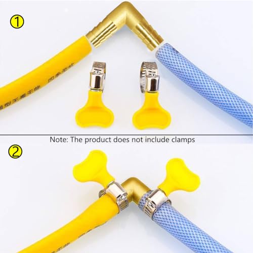 Joywayus 5PCS 1/2"(14mm) Hose ID/Hose Barb 90 Degree L Right Angle Elbow Union Brass Fitting Water/Fuel/Air (1/2"L 14mm)