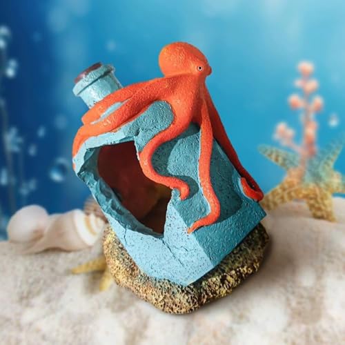 Generic Aquarium Landscaping Octopus Decoration, Fish Tank Decor Ornament, Realistic Octopus Resin Crafted for Shrimp Crab to Rest/Breed/Hiding Caves Hideout (Blue)