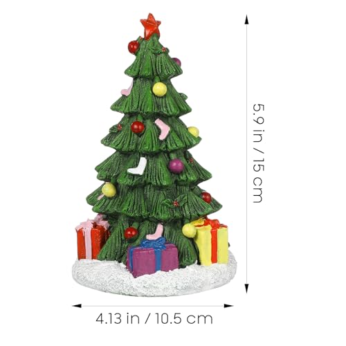 Ipetboom Reptile Decor Christmas Tree Aquarium Decorations Miniature Resin Landscape Ornaments for Holiday Fish Tank Supplies Table Decor Aquarium Christmas Tree