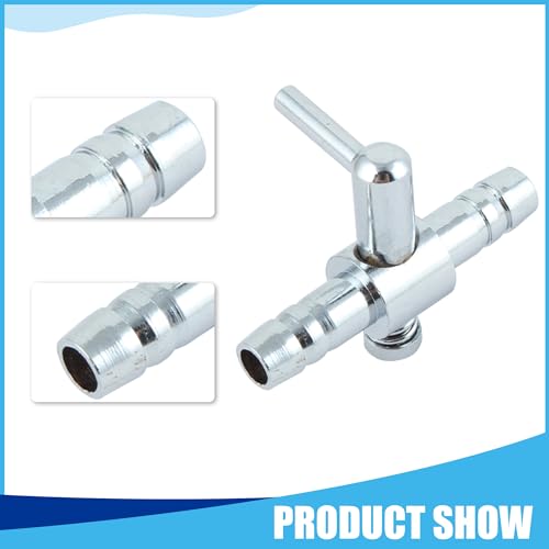 Air Pump Control Valve, Stainless Steel Single Way Air Valve Distributor for Aquarium Pump, 1.2X 0.83x 0.31inch (Silver Tone 2pcs)