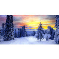 YongFoto Fish Tank Background 24x12 Inch Winter Snow Scene Aquarium Snowfield Pine Forest Rime Sunglow Rosy Clouds Backdrop Reptile Terrarium Bearded Dragon Habitat - color: Purple 2, size: 24x12in/60x30cm