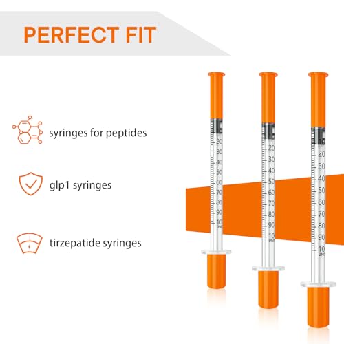 U-100 1ml 29Gauge 1/2 Inch Syring, Individually Packed, PACK 100. - size: 1ml- 29G 1/2"-100