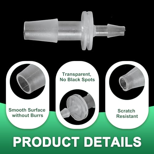 PATIKIL Hose Barb Reducer, 6 Pcs 1/4" to 1/8" Hose ID Connectors Joint Plastic Pipe Fitting Splicer Mender Union Adapter for Air Water Fuel Gas Aquarium, White