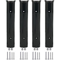 ISURE MARINE Fishing Rod Holder Bracket Wall Mounted Boat Side Mount Tool Holder Tube Links with Screws 2/3/4/6 Pole Tube (White/Black) - color: 4-Pole Black
