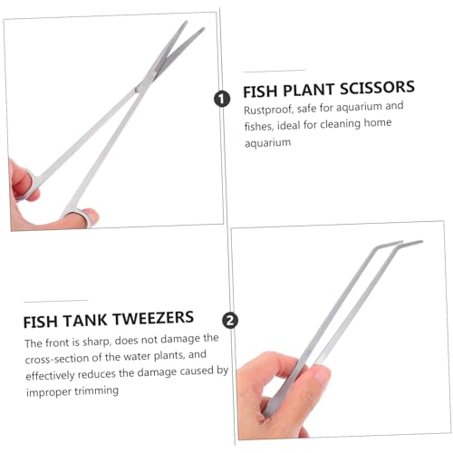BESPORTBLE 1set Aquarium Aquascaping Tools Kit Water Plant Scissors Tweezers Spatula for Fish Tank Maintenance for Pruning Delicate Aquatic Plants