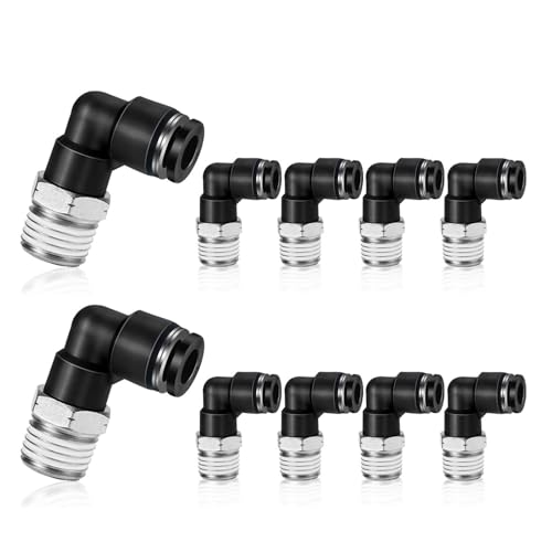 CEKER 5/16 Elbow Male Airlines Push Fittings 90 Degree Push to Connect Fittings Air Fittings, PL 5/16 Tubing Od x 1/2" Npt Thread Pneumatic Push In Connectors Quick Connect Tube Fittings 10Packs - size: 5/16" OD X 1/2" MNPT