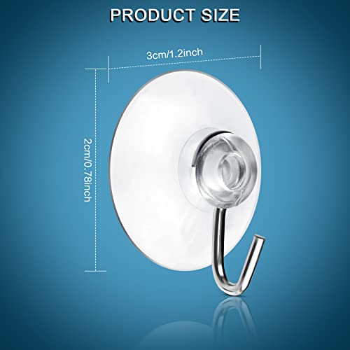 Mudder 80 Pcs Suction Cup Hooks Wall Clear Suction Cups with Metal Hooks Window Hangers for Glass Wall Towel Hangers Supplies Bathroom Glass Kitchen Decorations,3 lbs (30 mm) - size: 30 mm