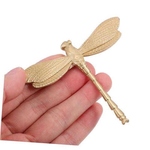 Veemoon Antique Cabinet Door Handles Knob Pulls for Drawer Brass Dragonfly Knobs Modern Drawer Pulls Vintage Style Furniture Handles - color: Yellow