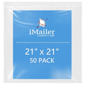 iMailer- 21" x 21" 50 Pack- 2 Mil Resealable Zip Bags- Clear Plastic Bags with Zip Top Lock for Storage, Organizing, Crafts, Travel - size: 21" x 21" 50 Pack