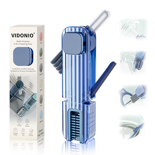 VIDONIO 4 in 1 Cup Lid Gap Cleaning Brush, Multifunctional Insulation Bottle Cleaning Tools, Mutipurpose Tiny Silicone Cup Holder Cleaner, Home Kitchen Cleaning Tools - style: 1Pc Navy Blue