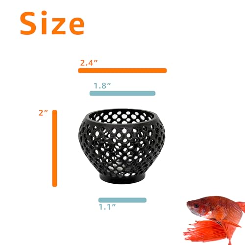 Betta Bulb Hide 2.0 | Betta Rest Fish Tank Ornament Large | Aquarium Cave with Suction Cup for Small Fish Tank, Betta Habitat, Shrimp Hideout, Aquatic Decor Large (Stealth Black) - color: Stealth Black