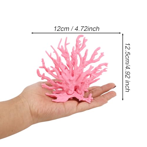 Tinoaly Fish Tank Decorations, Plastic Coral Reef Decor Creative Realistic Aquarium Coral Ornaments for Fish Tank Aquarium Landscape Decor Ornament Accessories Supplies (Pink) - color: Pink