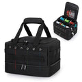 HODRANT Double-layer Fishing Line Storage Bag, Line & Reel Management Case with 5 Removable Dividers & 6 Grommets, Tackle Gear Organizer Tangle-Free Leader Spool Dispenser for Travel & Kayak, Bag Only
