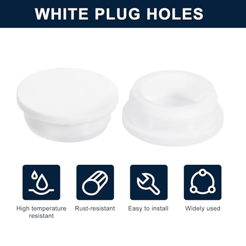 uxcell 4Pcs White Plug Holes, Waterproof Rubber Button Plug for 40mm / 1.57" Hole - size: 40mm